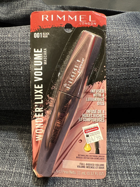 Rimmel London Wonder'Luxe Volume Mascara 001 Black .37 Fl Oz New
