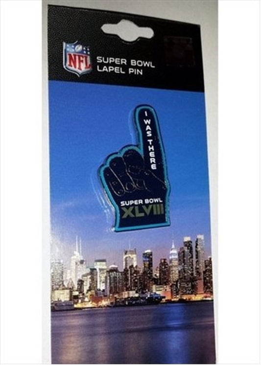 NFL Super Bowl (48) XLVIII - "I WAS THERE" Foam Finger Style Lapel Pin