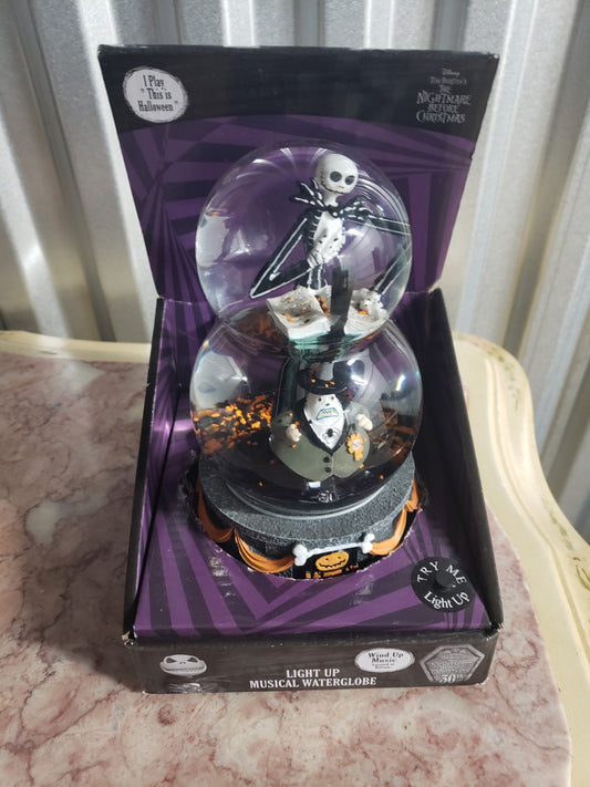 Nightmare before Christmas Light up Musical Water Globe Jack Skellington Mayor