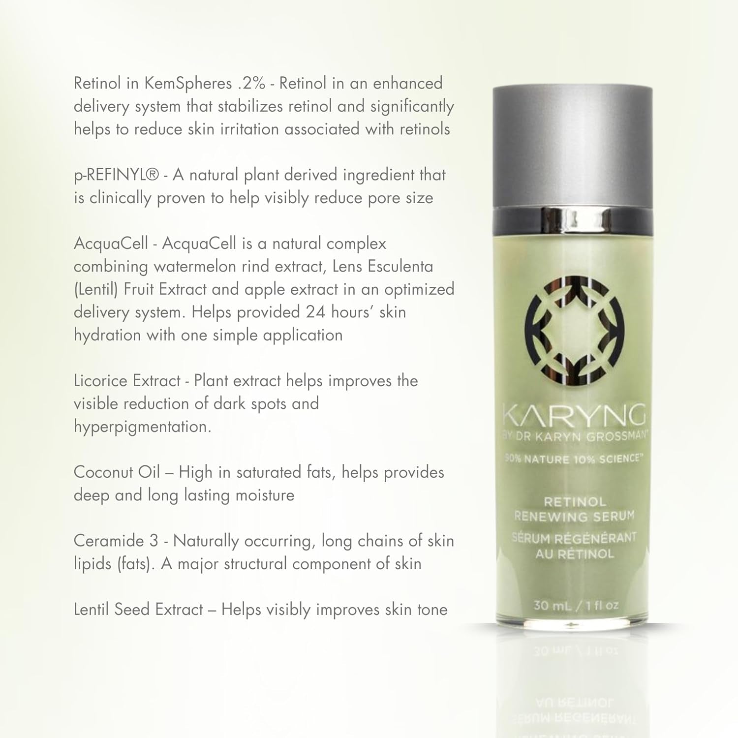 KARYNG Retinol Renewing Serum, anti Aging Retinol Serum, Face Serum Targets Fine Lines and Wrinkles, anti Aging Serum with Retinol and Coconut Oil, 1Oz