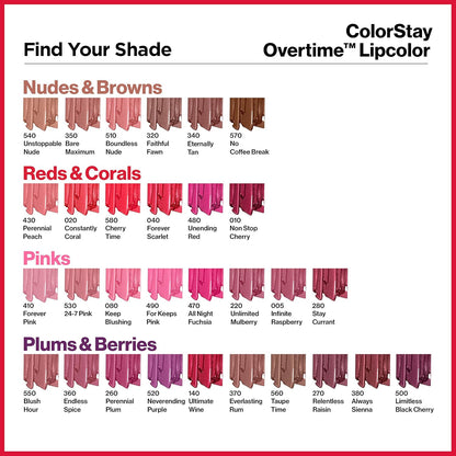 Liquid Lipstick with Clear Lip Gloss, Colorstay Face Makeup, Overtime Lipcolor, Dual Ended with Vitamin E in Pink, for Keeps Pink (490), 0.07 Oz