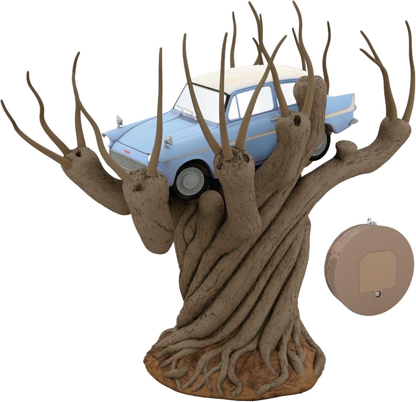 Christmas Tree Topper, Harry Potter and the Chamber of Secrets Collection Flying Ford Anglia in the Whomping Willow Tree with Light and Sound, Gifts for Harry Potter Fans
