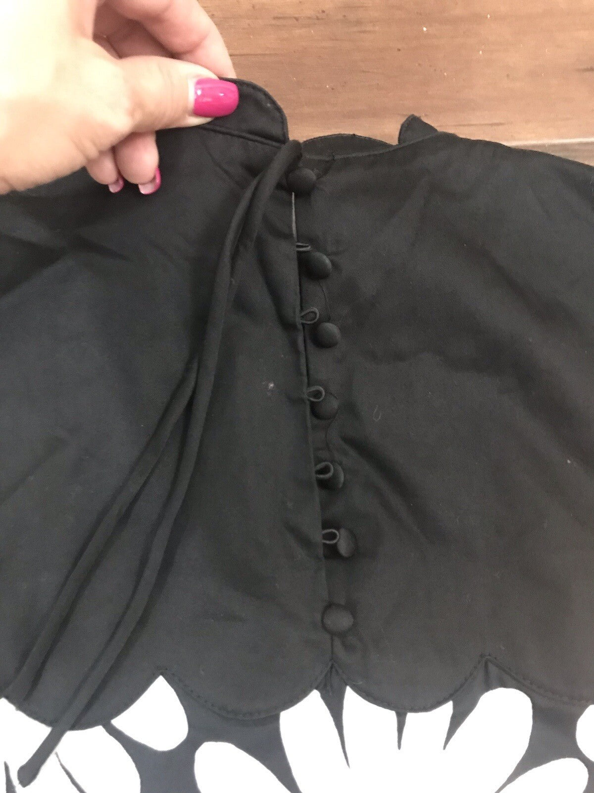 NWT - Victoria Beckham for Target Black Daisy Scallop Trim Dress - Size XS