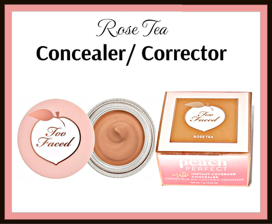 Too Faced Peach Perfect Matte Instant Coverage Concealer Rose Tea 0.24 Oz/7G NIB