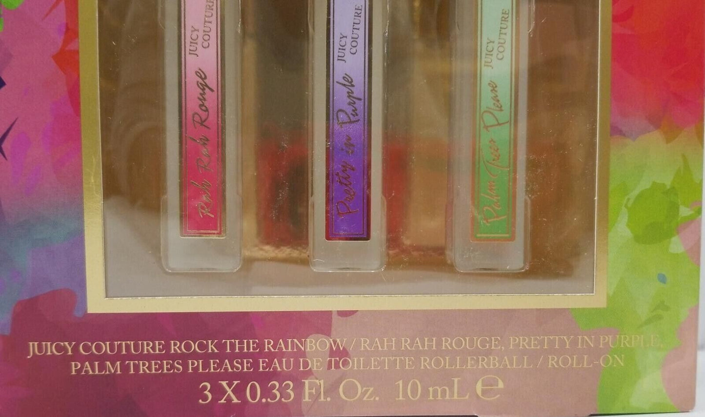 Juicy Couture Rock the Rainbow Perfume Rollerballs 3 Pc Gift Set