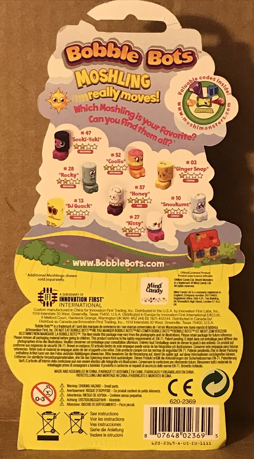 MOSHLING Really Moves! Bobble Bots Moshi Monsters Sooki-Yaki #47 Battery Incl.