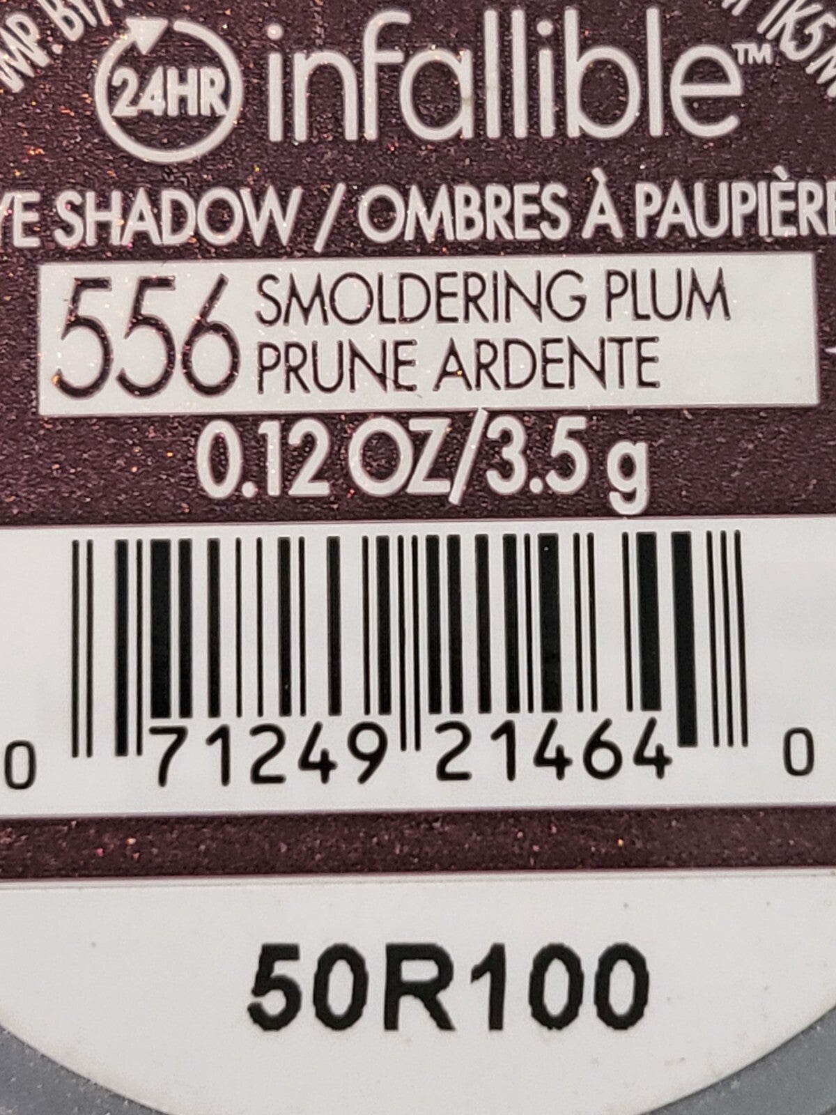 L'Oreal Paris Infallible 556 Smoldering Plum 24 Hour Eyeshadow Waterproof