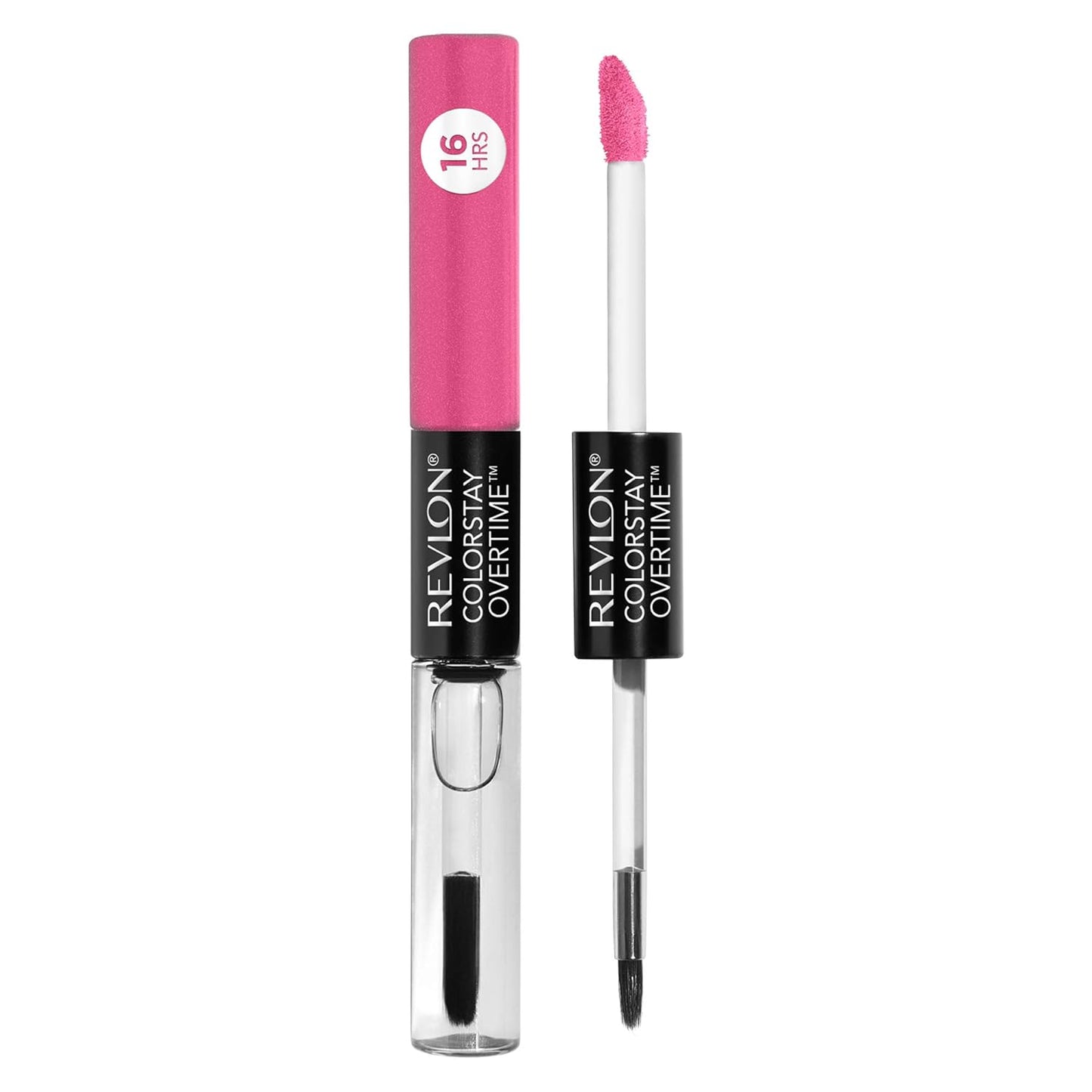 Liquid Lipstick with Clear Lip Gloss, Colorstay Face Makeup, Overtime Lipcolor, Dual Ended with Vitamin E in Pink, for Keeps Pink (490), 0.07 Oz