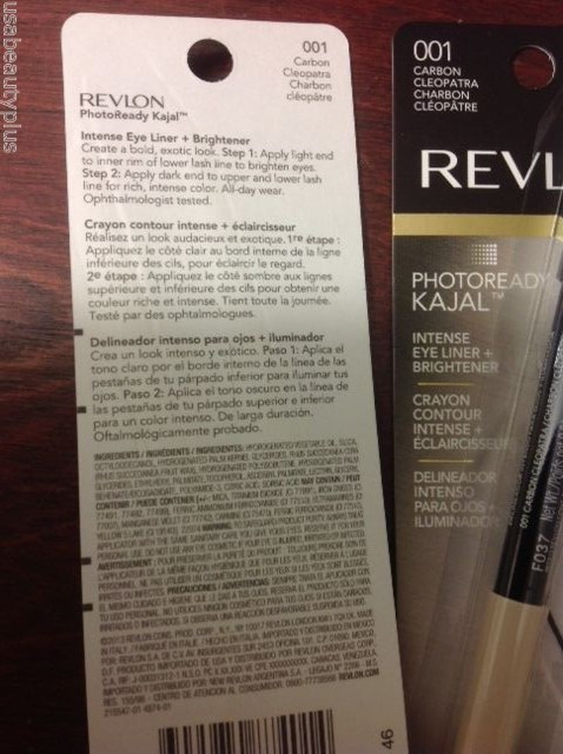 2 X Revlon Photo Ready Kajal Intense Eye Liner & Brightener, Carbon Cleopatra