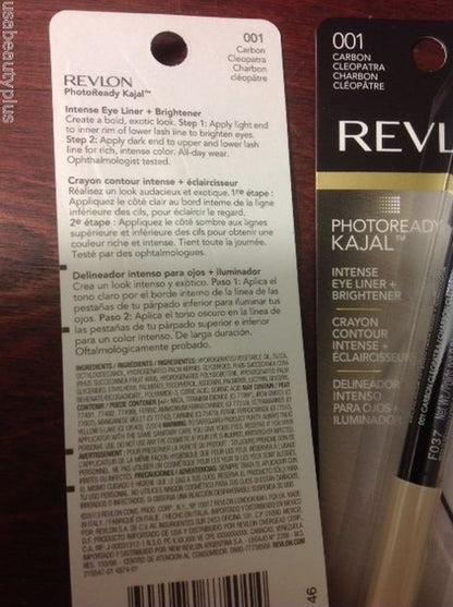 2 X Revlon Photo Ready Kajal Intense Eye Liner & Brightener, Carbon Cleopatra
