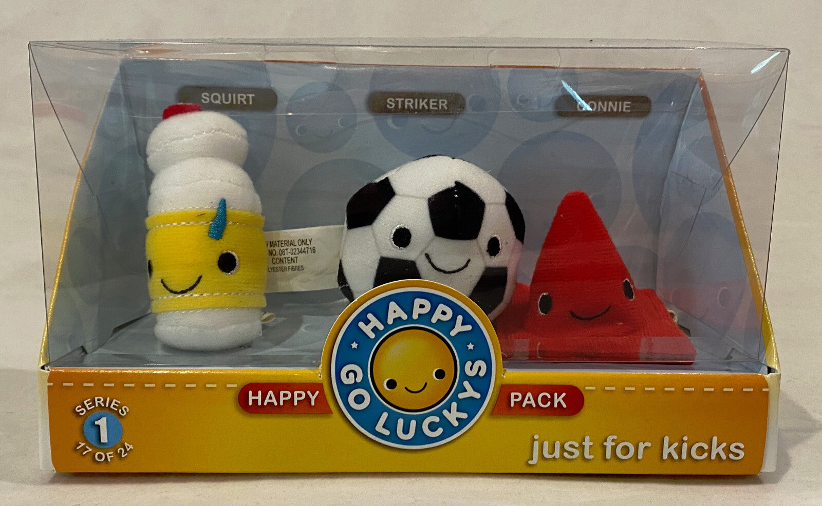 HALLMARK HAPPY GO LUCKYS JUST for KICKS PACK of 3 SOCCER THEMED PLUSH TOY NEW