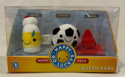HALLMARK HAPPY GO LUCKYS JUST for KICKS PACK of 3 SOCCER THEMED PLUSH TOY NEW