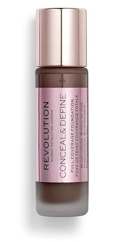 Revolution Conceal & Define Full Coverage Foundation- Matte - Vegan - F18 NEW