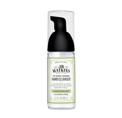 No-Rinse Foaming Hand Cleanser – Hand Soap in Pump Dispenser – Bathroom & Kitchen Foam Cleaner – All Natural, Alcohol Free, Lemongrass, 1.6 Fl. Oz., Single