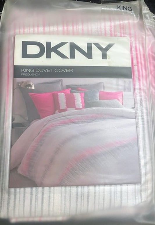 DKNY King Duvet Cover Frequency 110 in X 96 in 100% Cotton