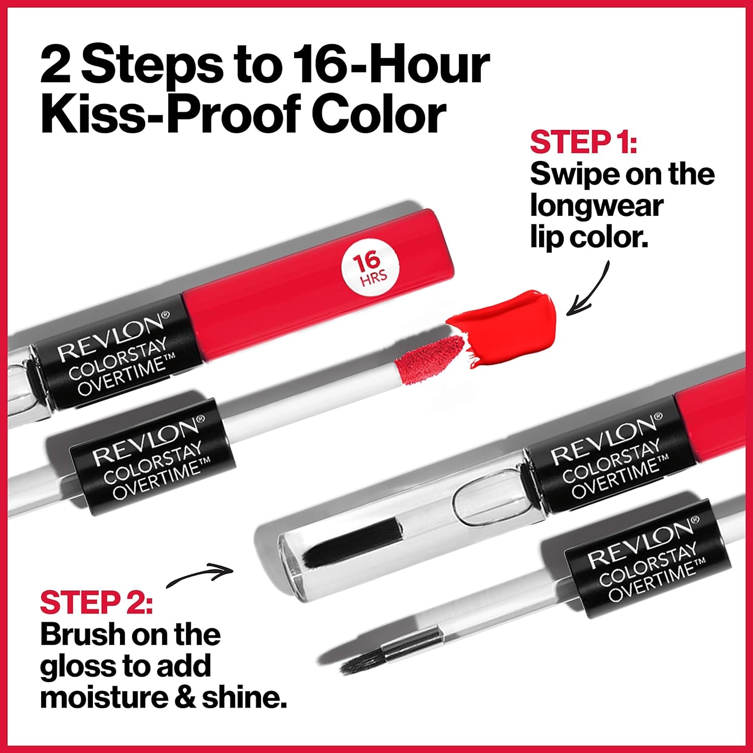 Liquid Lipstick with Clear Lip Gloss, Colorstay Face Makeup, Overtime Lipcolor, Dual Ended with Vitamin E in Pink, for Keeps Pink (490), 0.07 Oz
