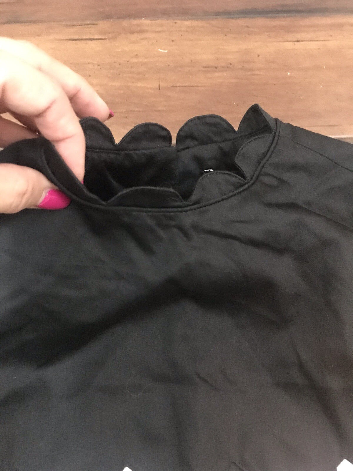 NWT - Victoria Beckham for Target Black Daisy Scallop Trim Dress - Size XS